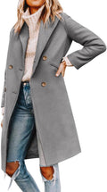 Yousify Womens Notched Lapel Double-Breasted Pea Coat - Wool Blend