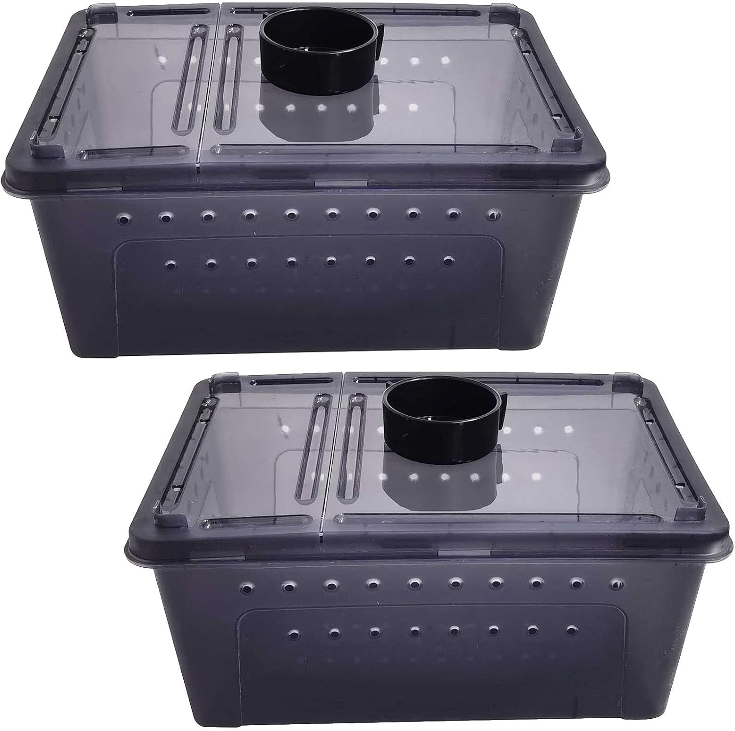 Portable Reptile Feeding Box - 2PCS Black