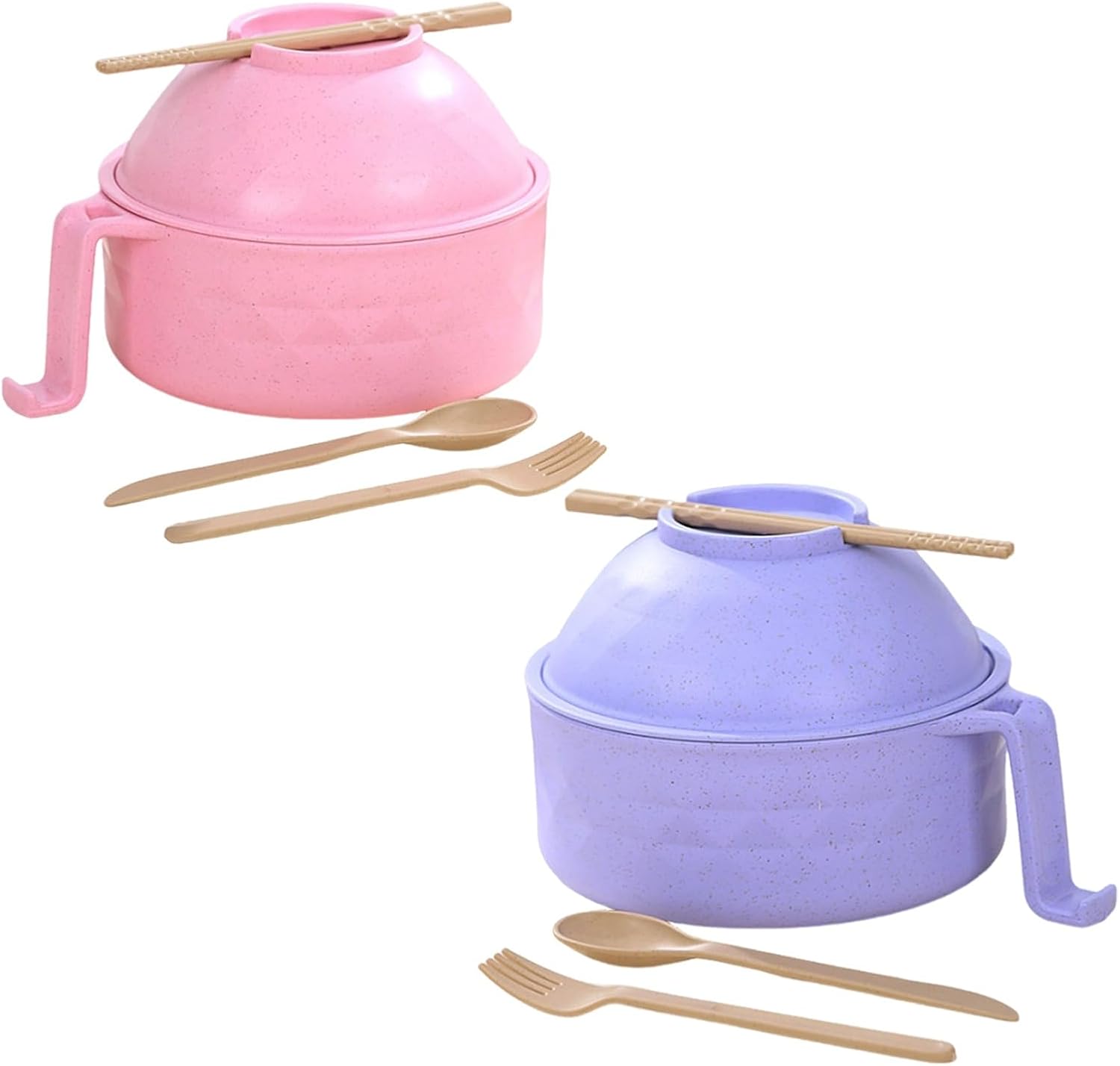 Wheat Fiber Ramen Bowls Set: Cook Noodles Easily!