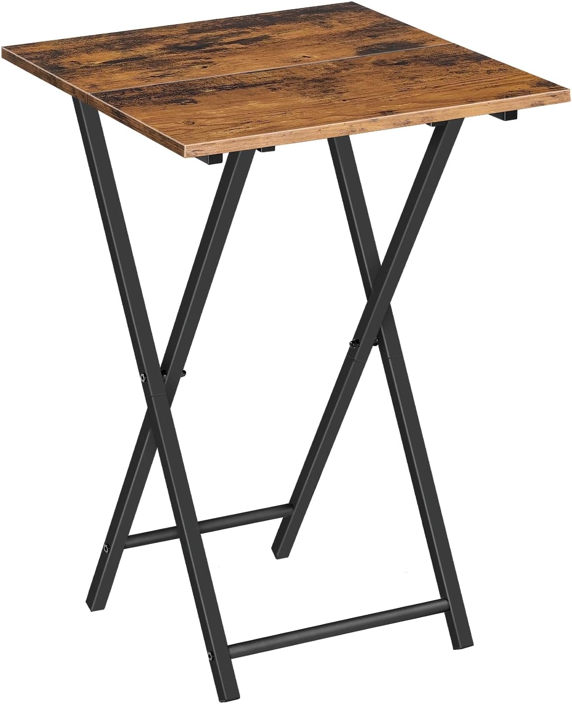 HOOBRO Folding TV Tray Table - Space-Saving Rustic Charm