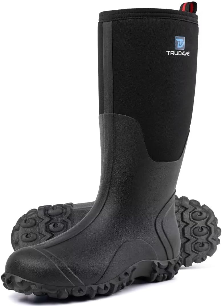 Waterproof Insulated Rubber Boots for Men with Steel Shank