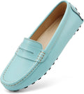 Women's Leather Penny Loafers Casual Slip-Ons - Comfortable Walking