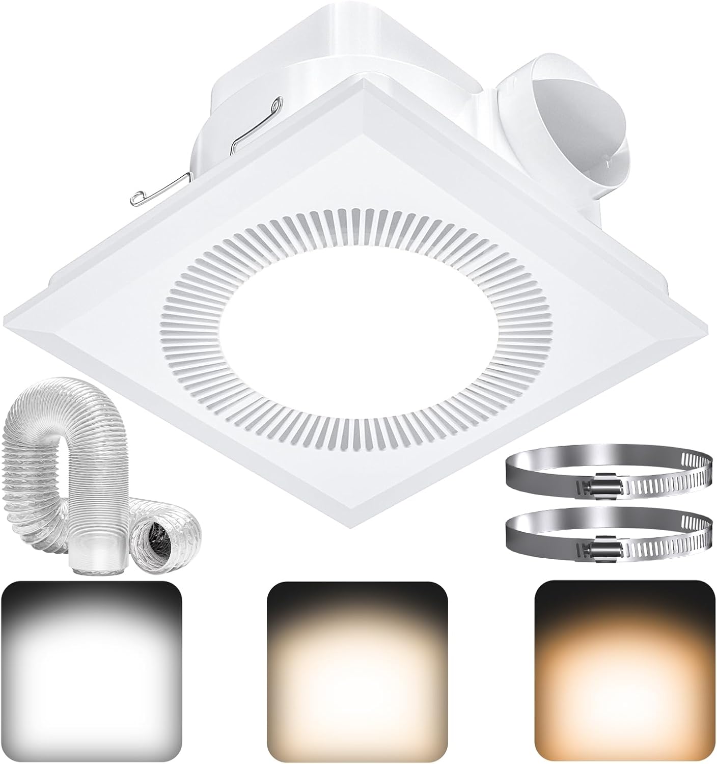 Hon&Guan Bathroom Exhaust Fan with Light for Efficient Ventilation
