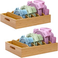 Bamboo Lid Holder Food Container - Adjustable 2 Pack for Cabinets