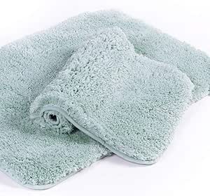 Walensee Shaggy Bath Rug Set - Plush Non-Slip Bathroom Mats