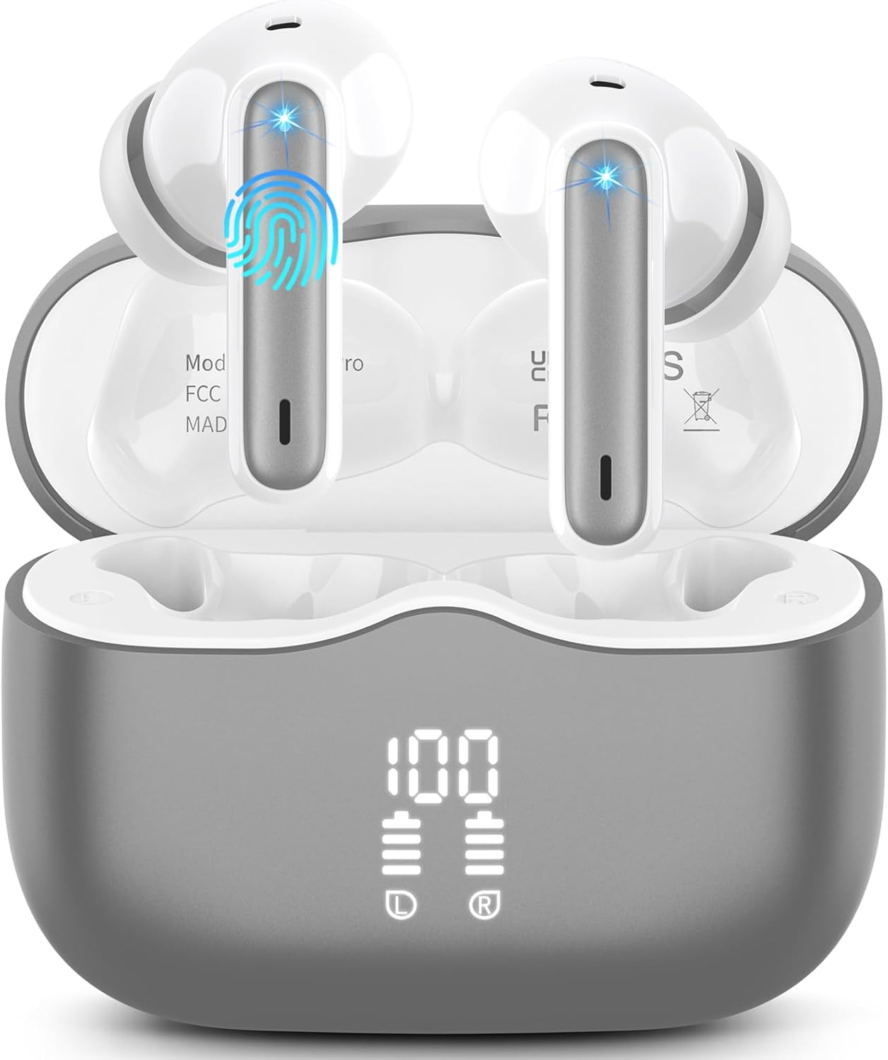 Premium Wireless Earbuds: HiFi Stereo, 4-Mic Noise Cancel, 40H Play, IP7 Waterproof
