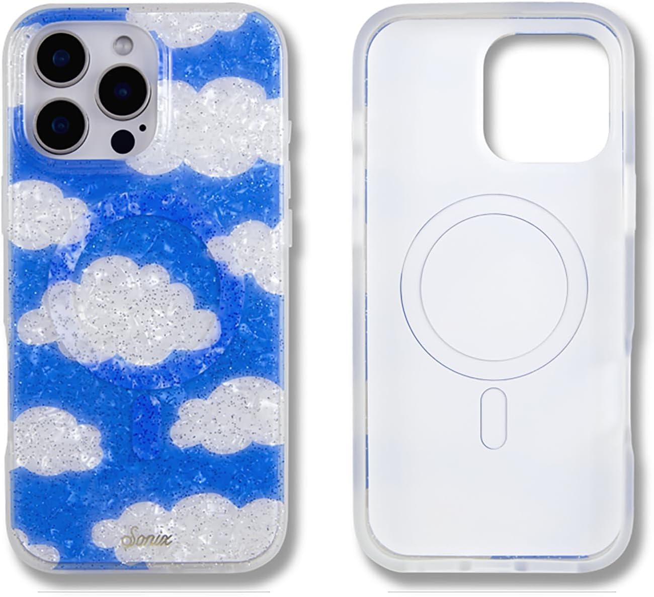 Sonix Case for iPhone 16 Pro Max with Glitter Clouds Design