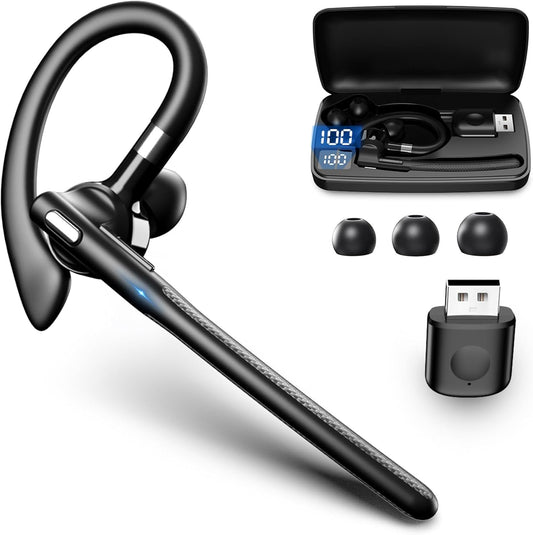 Bluetooth Headset with 500mAh Charging Case for Hands-Free Use