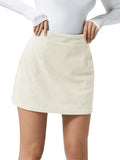 Wenrine Womens Corduroy Mini Skirt High Waisted A-line (Style KHMZ)