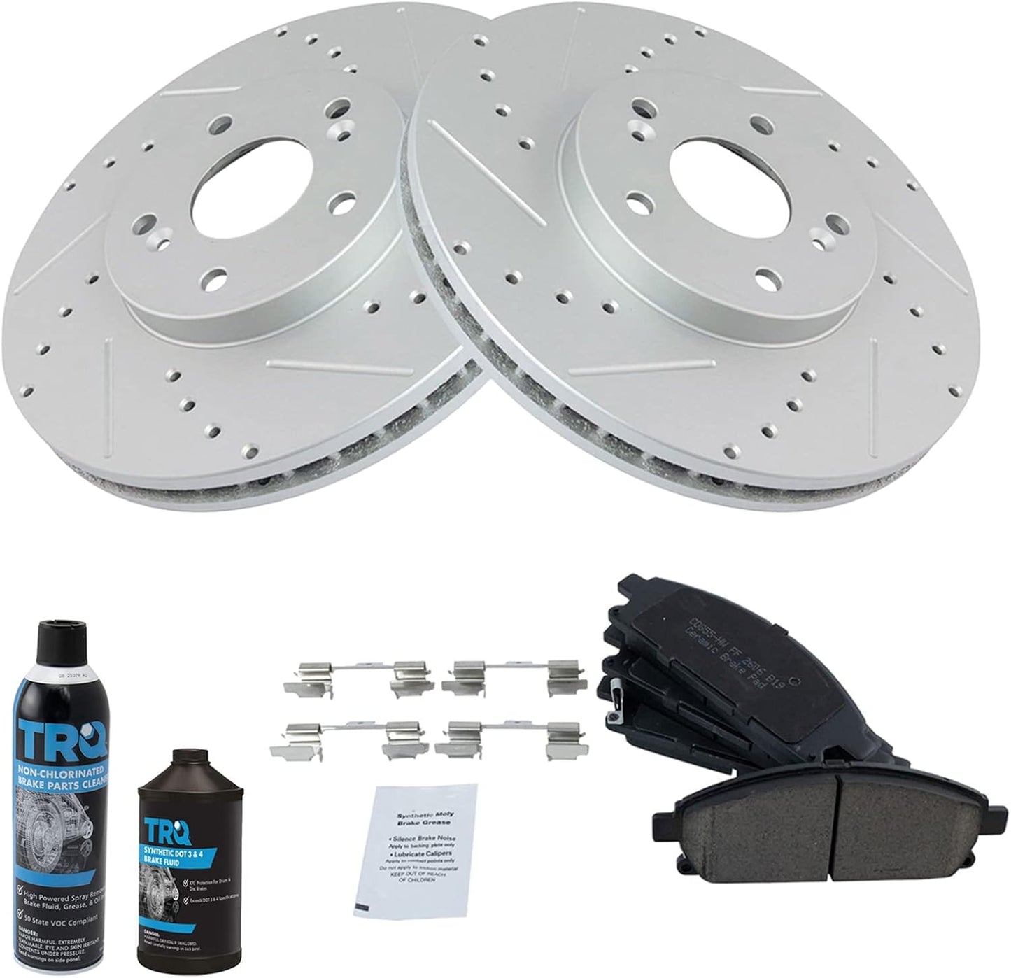 TRQ Front Performance Brake Pad & Rotor Kit for Acura MDX