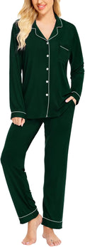 Womens Long Sleeve Modal Pajama Set - Soft Button-Down Lounge