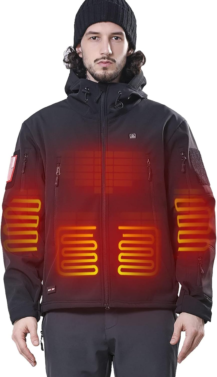 DEWBU Heated Jacket for Men with 12V Battery Pack for Winter