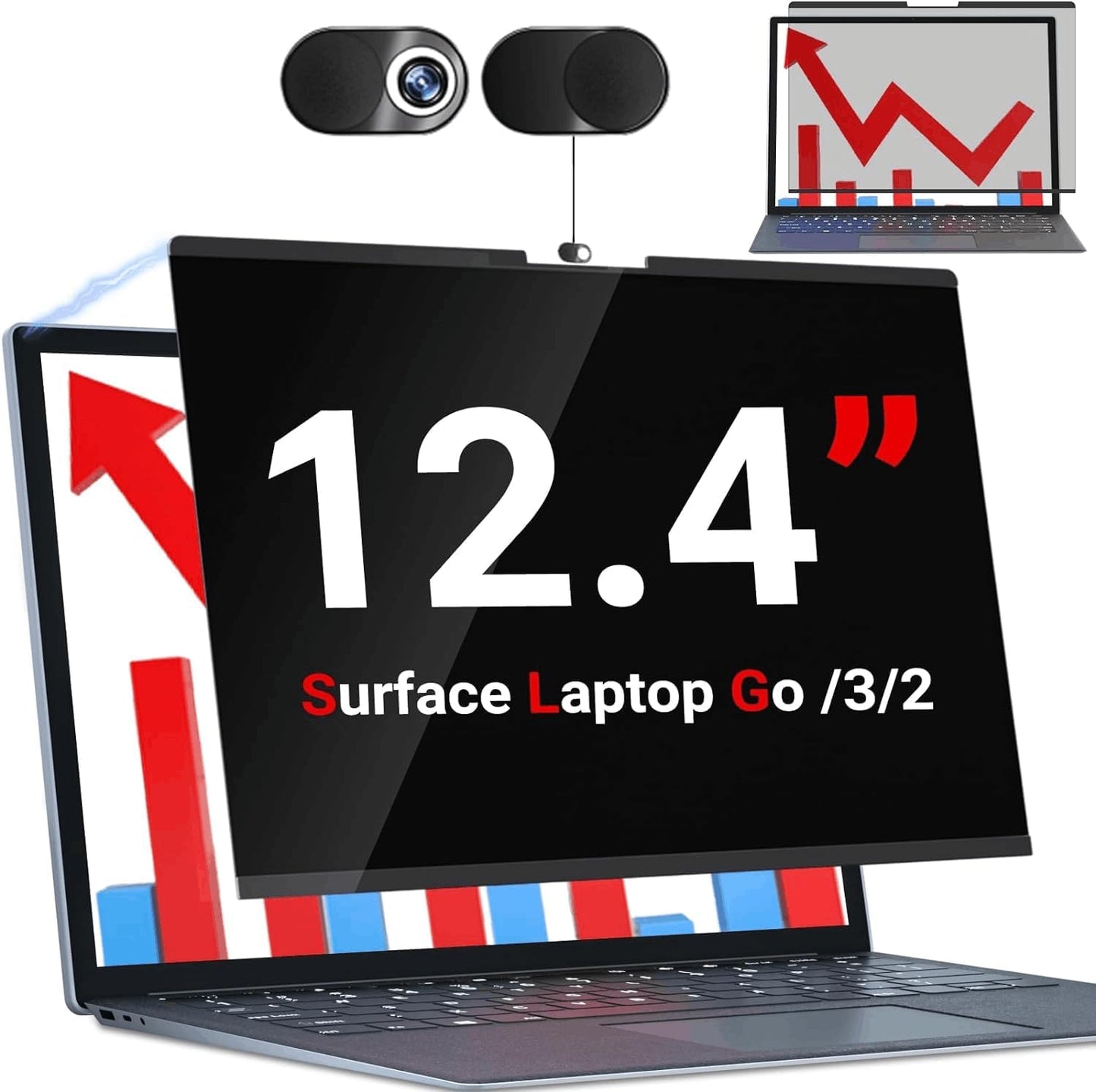 ZOEGAA Privacy Screen for Surface Laptop Go 12.4 inch - Protect Eyes