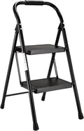 Step Stool for Adults 2-Step Folding Ladder - Stable, Compact Aid