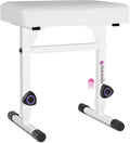 Liquid Stands Adjustable Piano Bench White - Comfortable Studio Seat