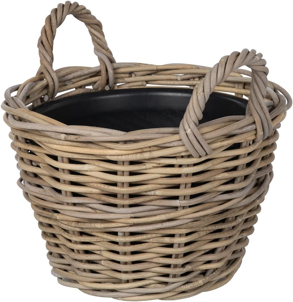 Rattan Kobo Indoor Outdoor Planter Basket with Ear Handles