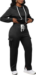 LovelyWholesale Womens Sweatsuits 2 Piece Set Hoodies and Cargo