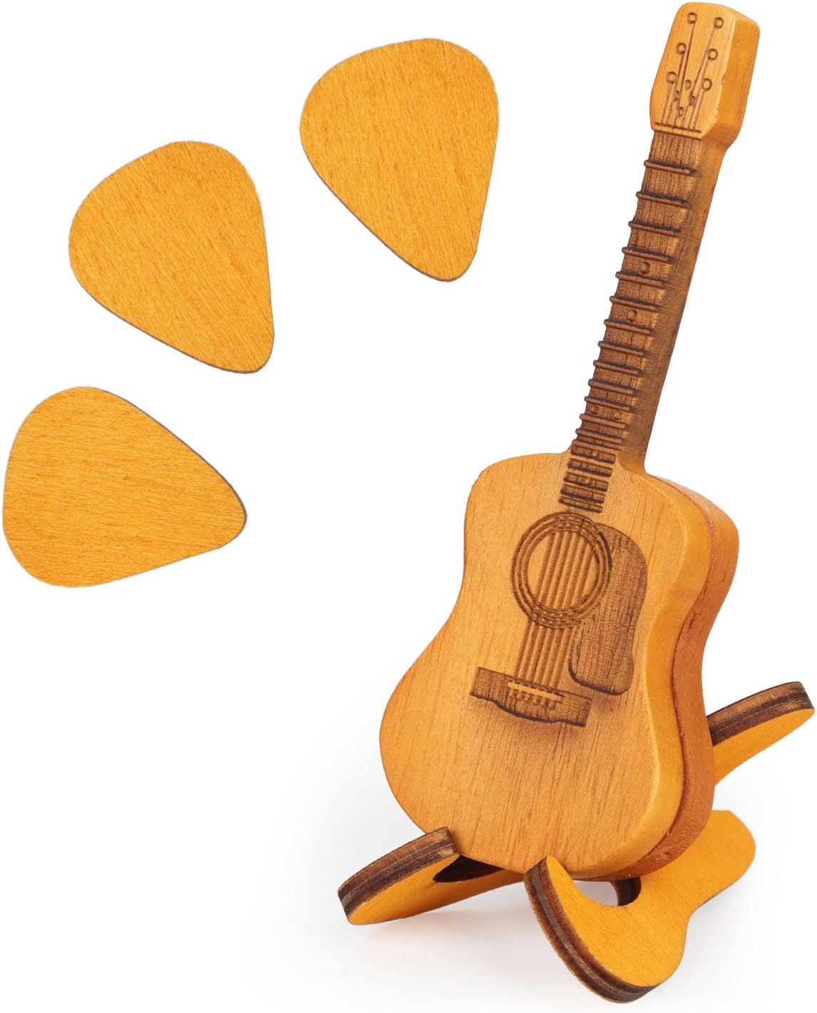 Wooden Guitar Pick Case Set