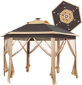 Pop-Up Patio Gazebo with Solar LED Lights - Easy Setup & Venting