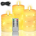 haitanghua Rechargeable Flameless Candle LED 3pk - Realistic Flicker