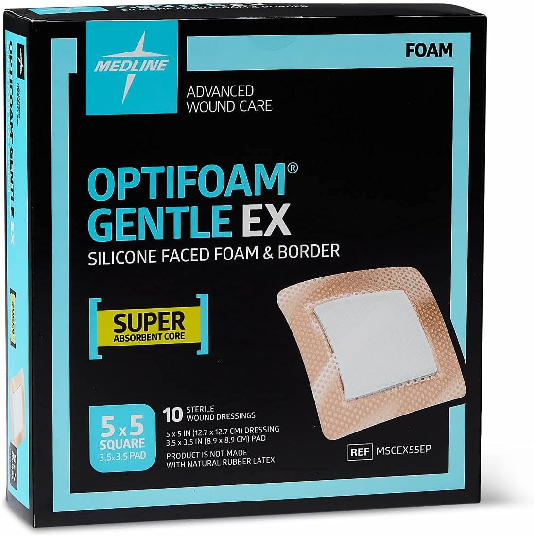 Optifoam Gentle EX Bordered Foam Adhesive Dressing for Wounds