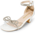 DREAM PAIRS Girls Sandals Square Toe Low Heel with Bow