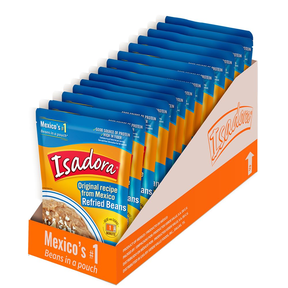 Isadora Original Refried Beans Pouch - Delicious Plant Based Meal