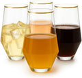 Diamond Unbreakable Stemless Plastic Wine Glasses 48-Pack - Elegant
