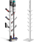 Space-Saving Metal Vacuum Stand - 12 Hooks, White