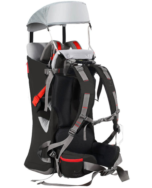 WIPHA Ergonomic Baby Backpack Carrier - Sun Canopy, Storage, Safe & Stylish!