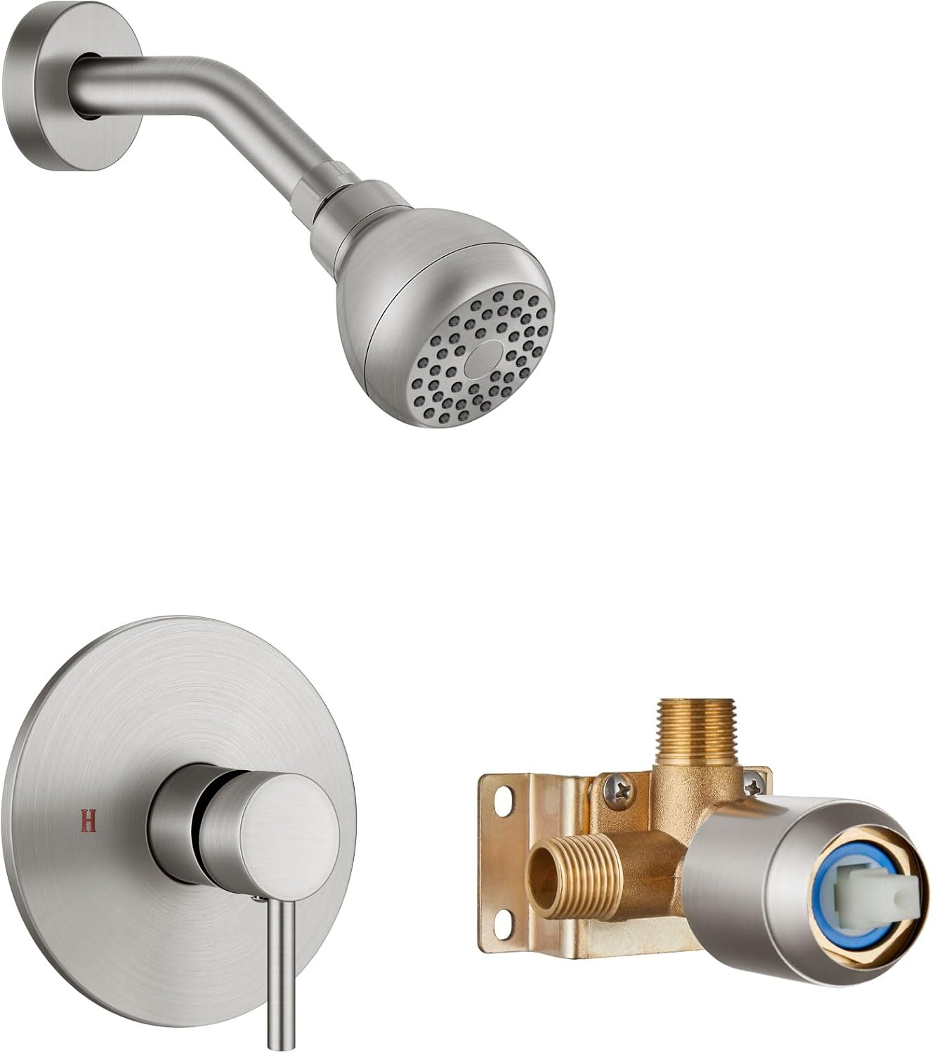 Shower Faucet and Head Set with Rough-in Valve for Comfort