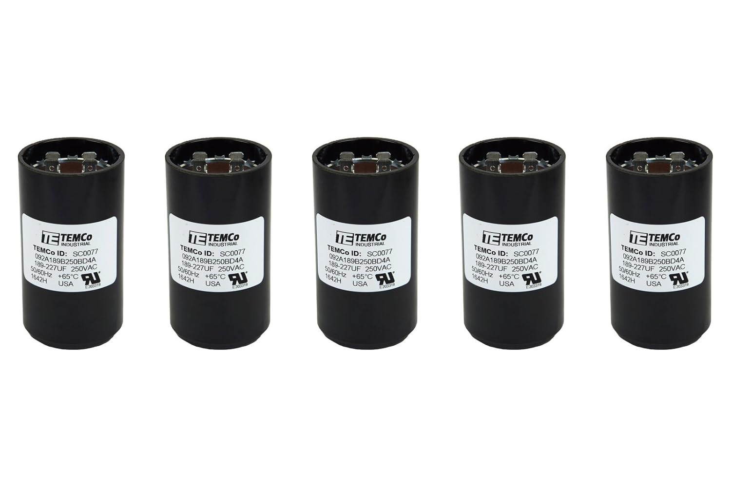 5 Pack 189-227 uF Start Capacitor for HVAC and Compressor Needs