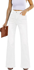 GRAPENT Womens Flare Jeans High Waisted Wide Leg Baggy Jean FADED
