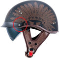 Half Motorcycle Helmet Open Face Sun Visor - DOT Approved Cruiser