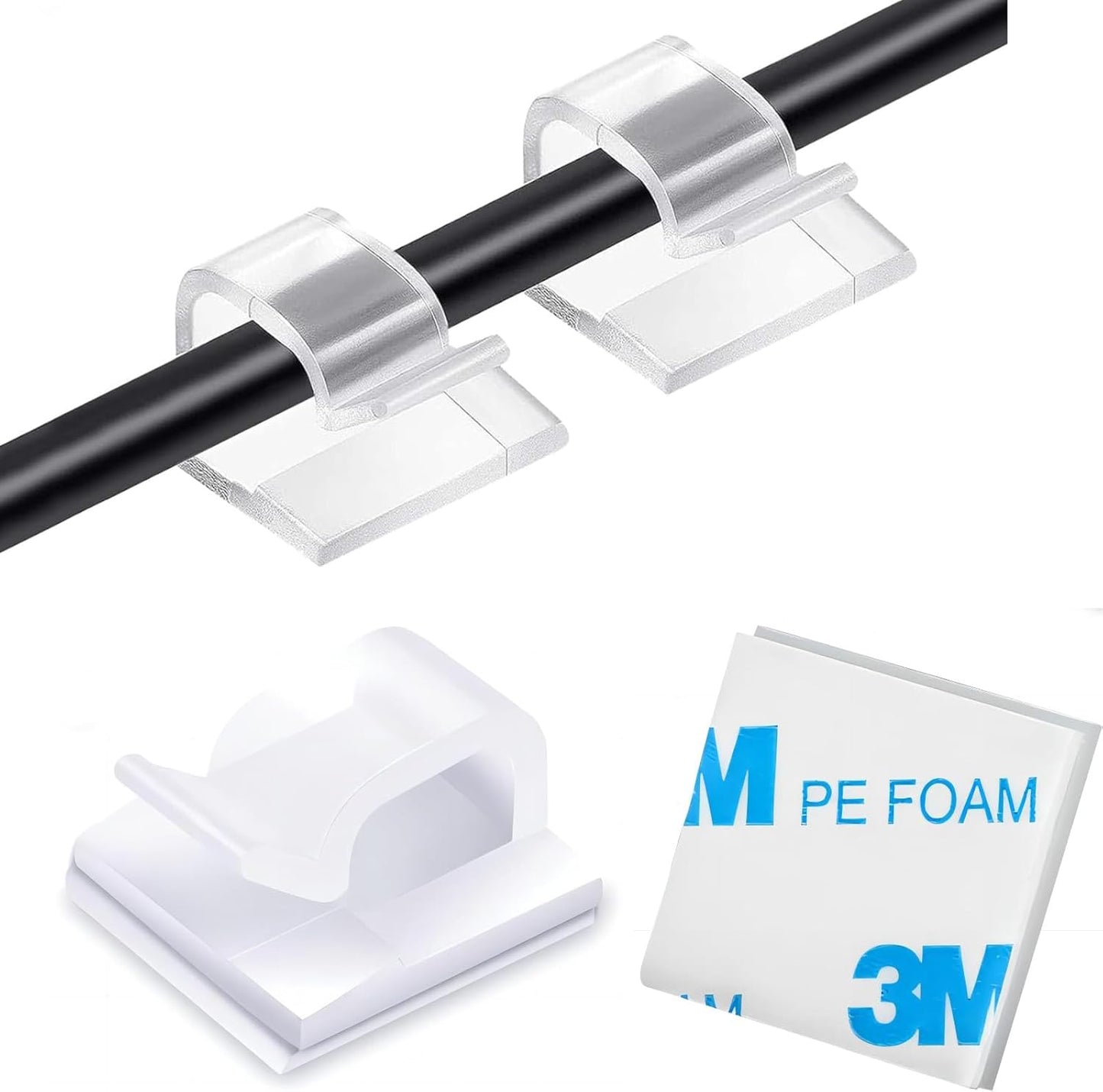 50PCS Cable Clips | Tangle-Free Cord Organizer
