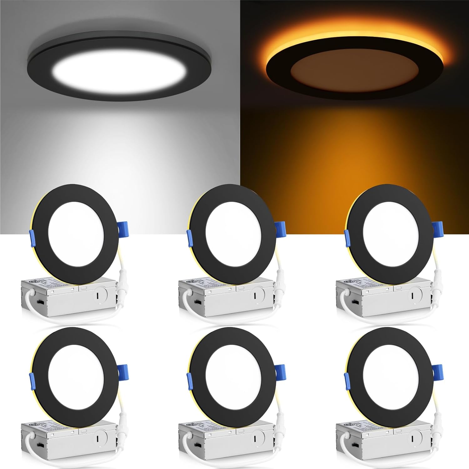 4 Inch LED Recessed Ceiling Light with Night Light Feature