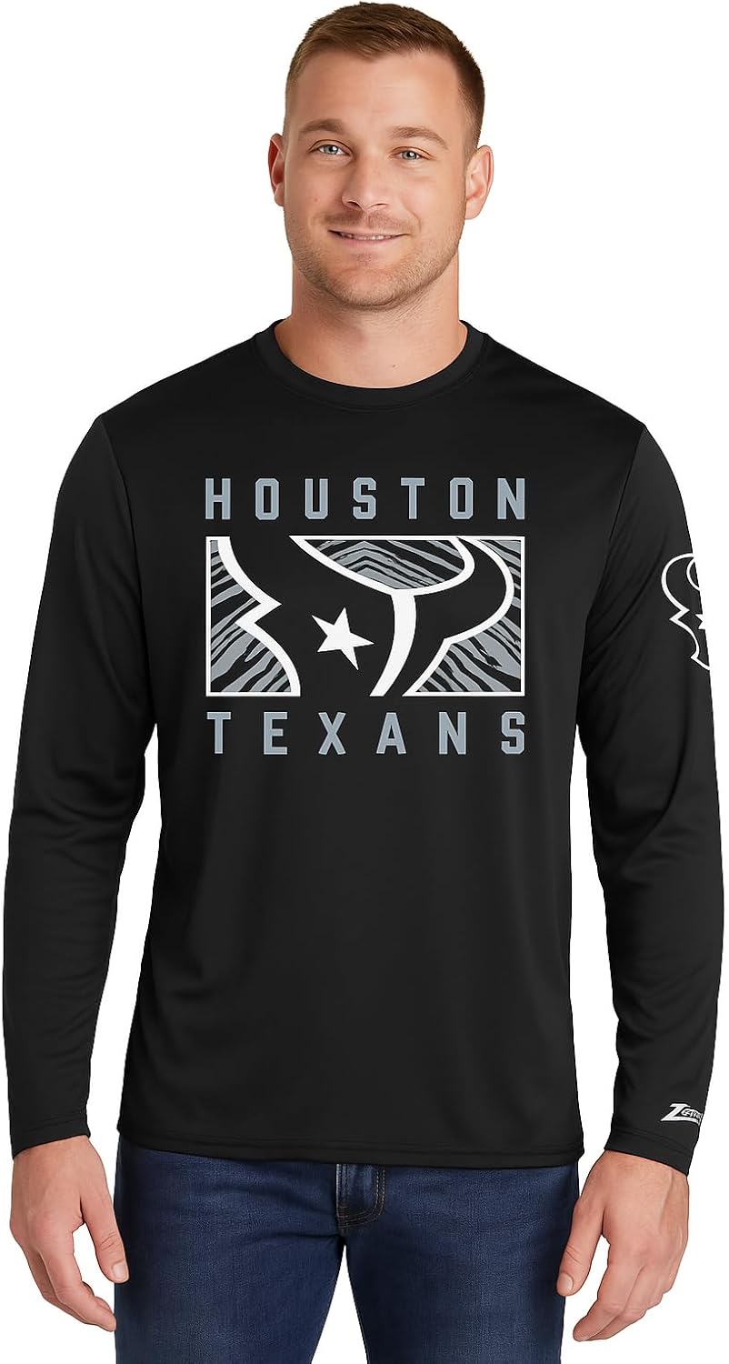 Zubaz NFL Men's Long Sleeve Team Graphic T-Shirt for Fans