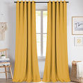 Mustard Yellow Curtains 72 in x 96 in - Room Darkening Drapes