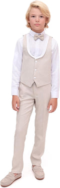 Lilax Boys Formal Suit 4 Piece Vest and Pants Dresswear Set