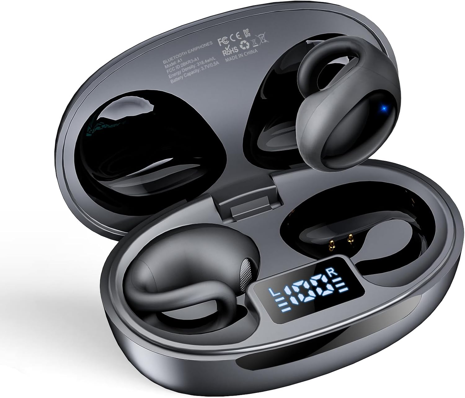 Wireless Bone Conduction Earbuds: Dual Display, 44H Playtime