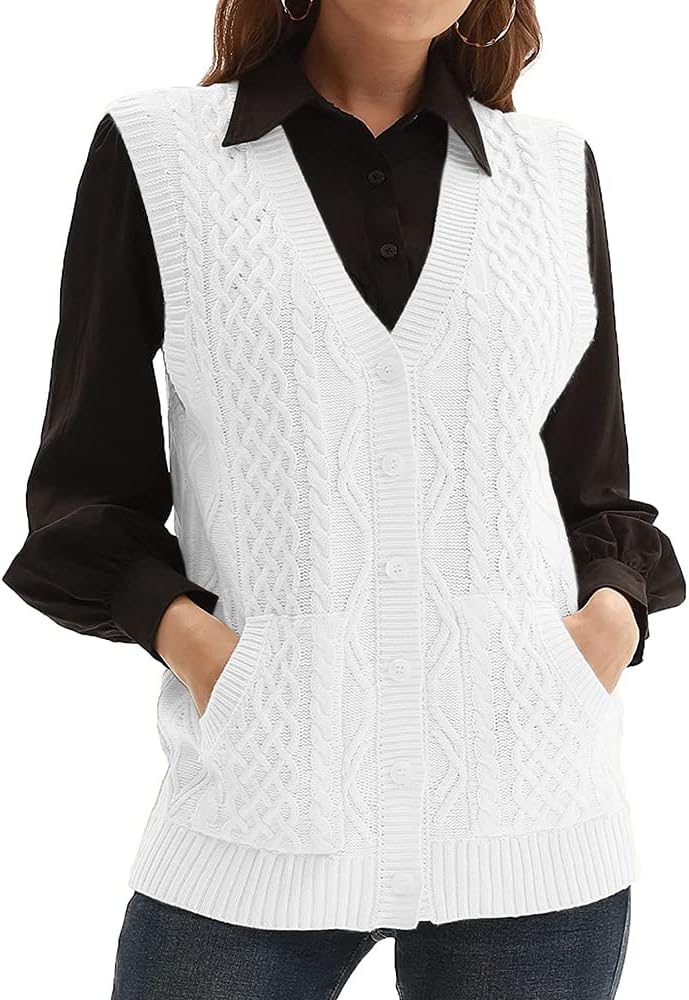 Womens Knit Sweater Vest V Neck Sleeveless Cardigan Top