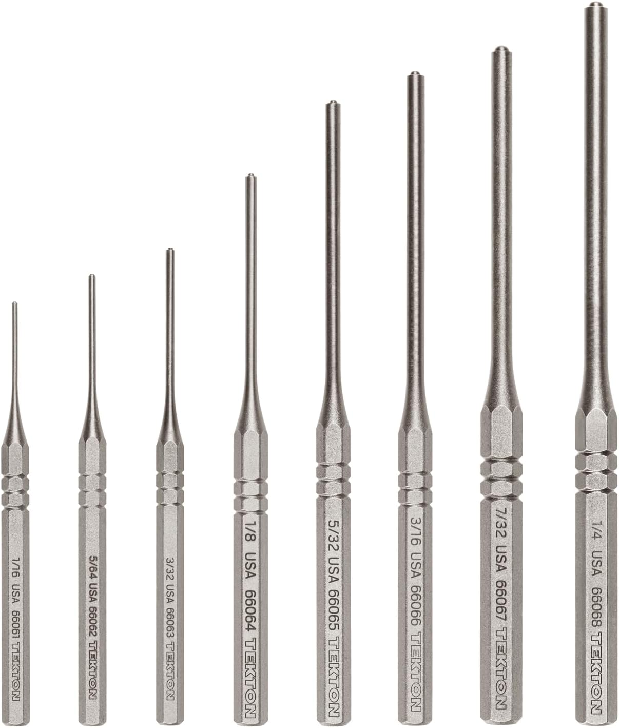 TEKTON Roll Pin Punch Set, 8-Piece for Precision Work