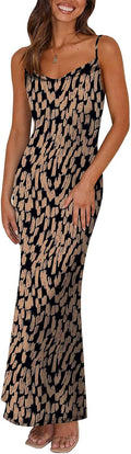 Summer Floral Spaghetti Strap Maxi Dress - Stretchy Backless Slip