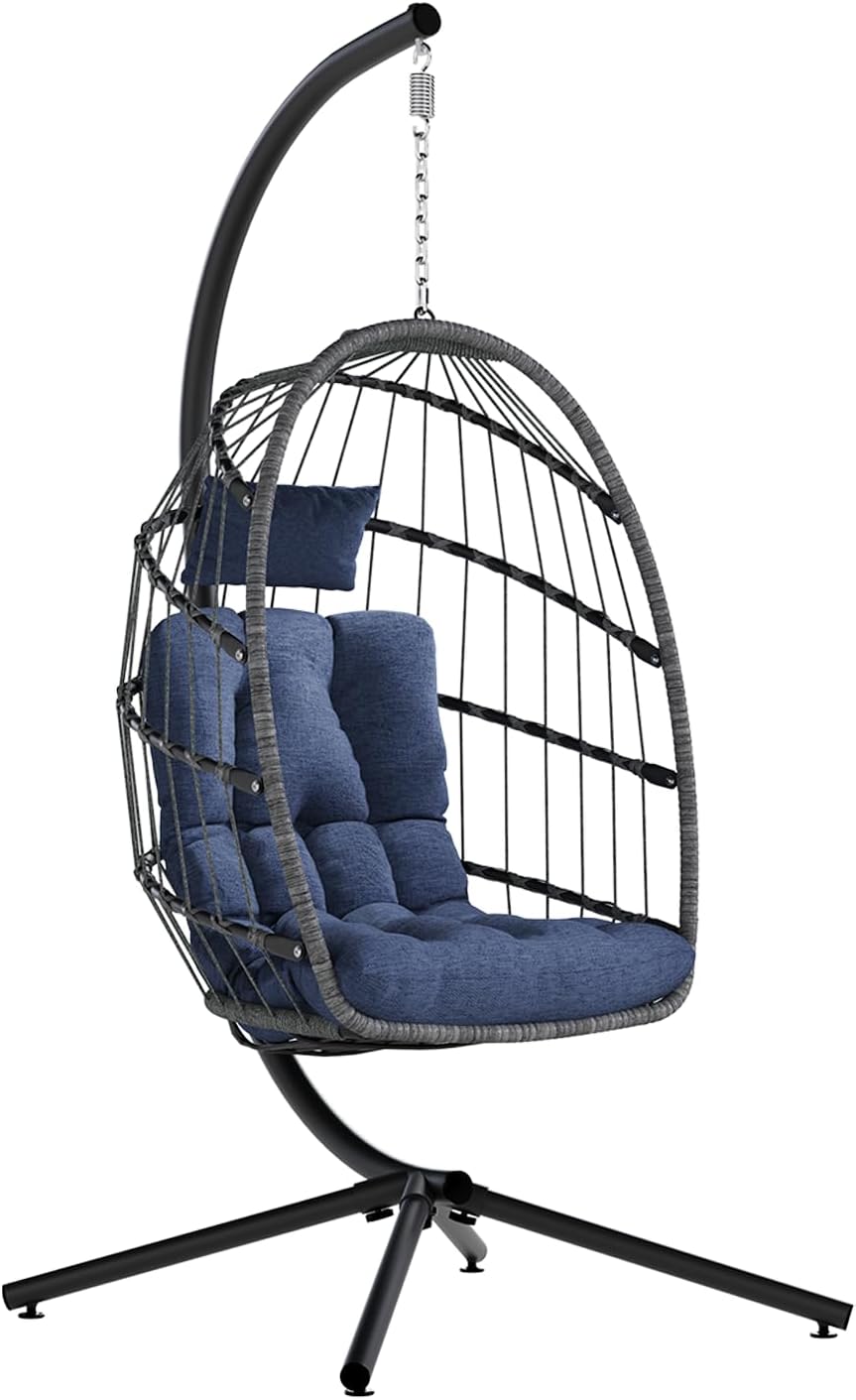 SWITTE Egg Chair Outdoor with Stand for Indoor and Patio Use