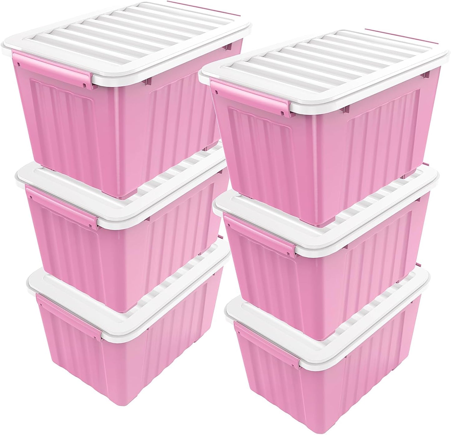Nazhura Plastic Storage Bin Set: Stackable and Nestable Boxes