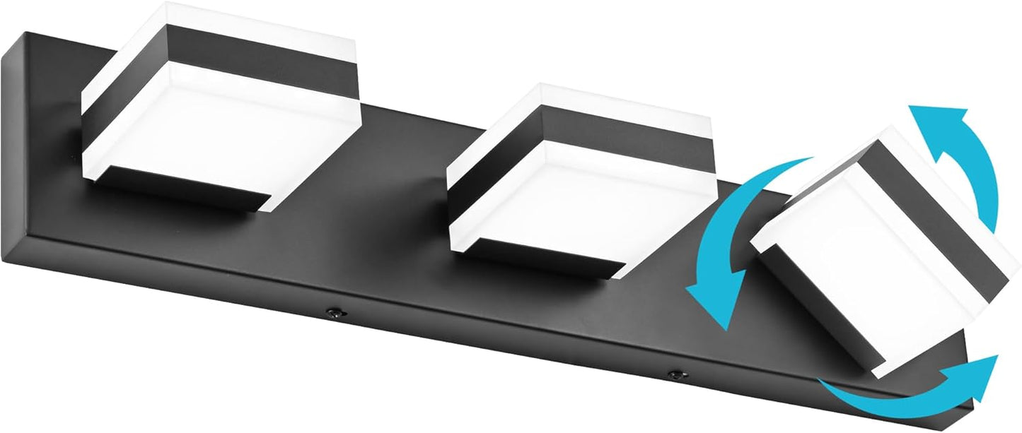 SOLFART LED Dimmable Black Vanity Light for Modern Bathrooms