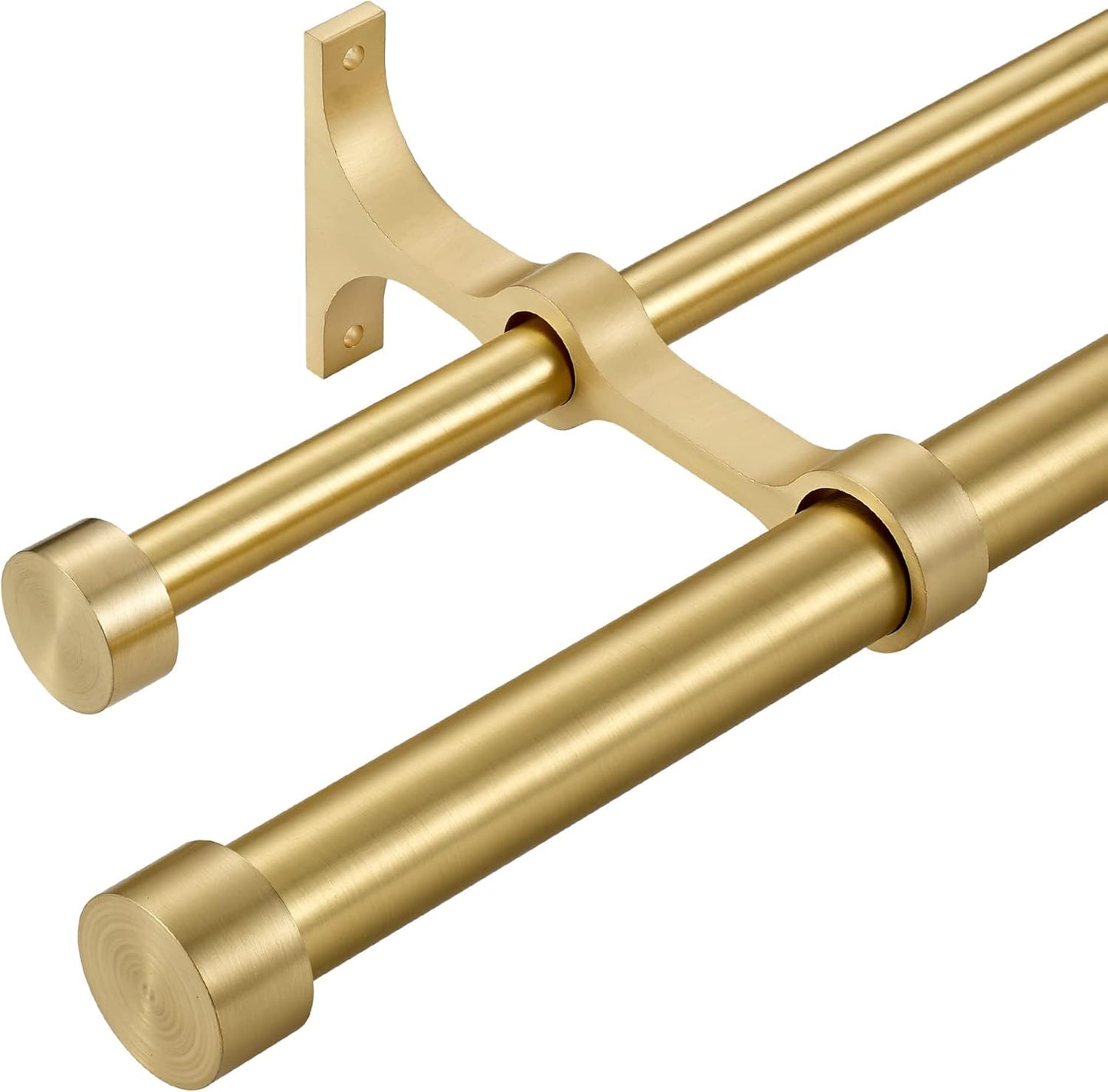 Double Curtain Rods with Aluminum End Caps for Stylish Windows