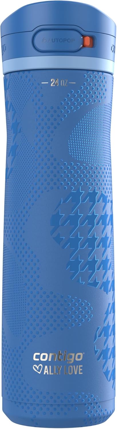 Stylish Stainless Steel 24oz Water Bottle with AutoPop Lid