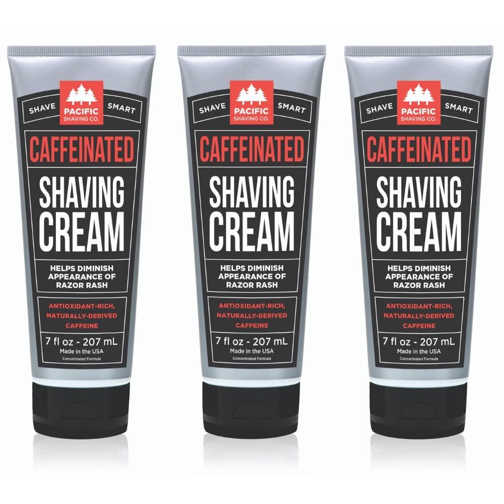 Caffeinated Shaving Cream with Shea Butter & Spearmint for Men