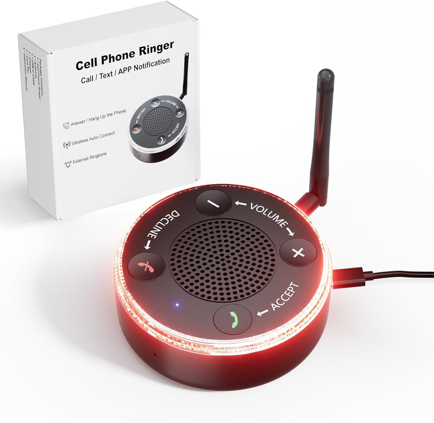 Cell Phone Ringer Amplifier & Flasher for Loud Alerts